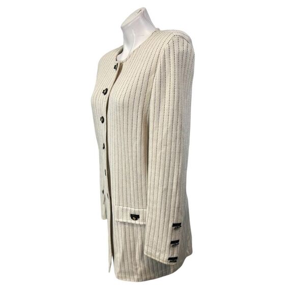 St. John Collection Cream Blazer with Black Accents - Picture 3 of 7